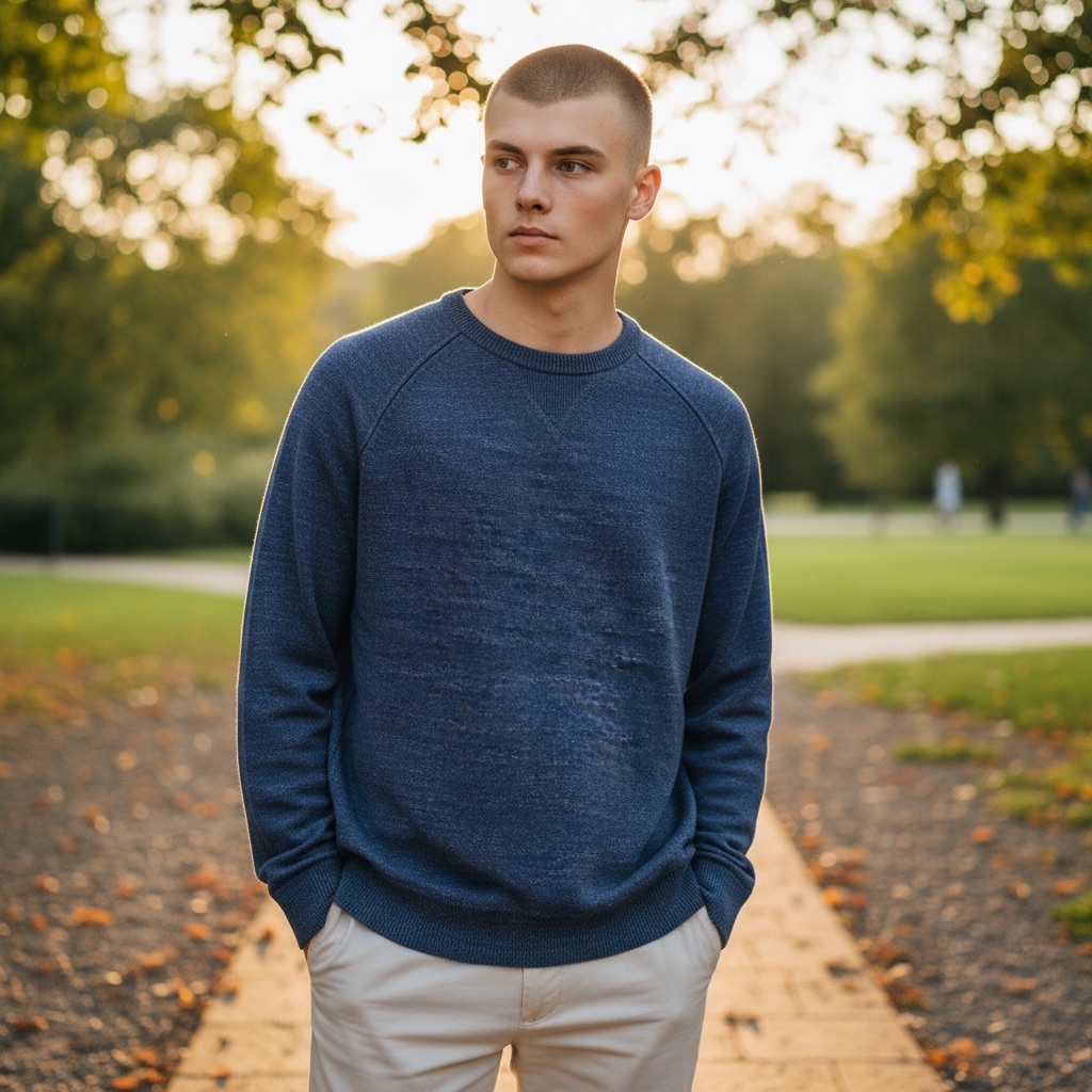 Gap Sweater Mens Medium Blue Cotton Slub Crewneck Raglan Pullover Knit 2022